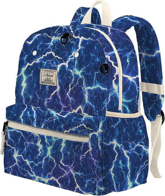 atgark Corduroy Kids Backpack for Boys 6-10: Boys Backpacks for Elementary Kindergarten 15” H Fit Folder