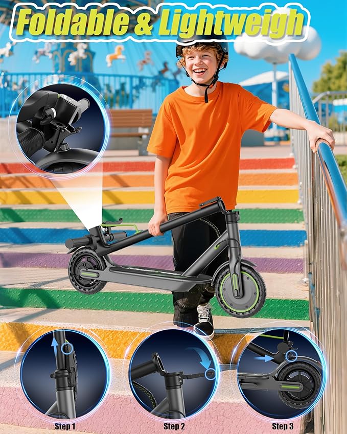MAXSHOT Electric Scooter Adults & Big Kids, 350W Powerful Motor, Top Speed 16/19MPH, 12/16/19/21Miles Range, 8.5" Solid Tires Folding Commuter Escooter with Dual Suspension for Commuting, APP Control