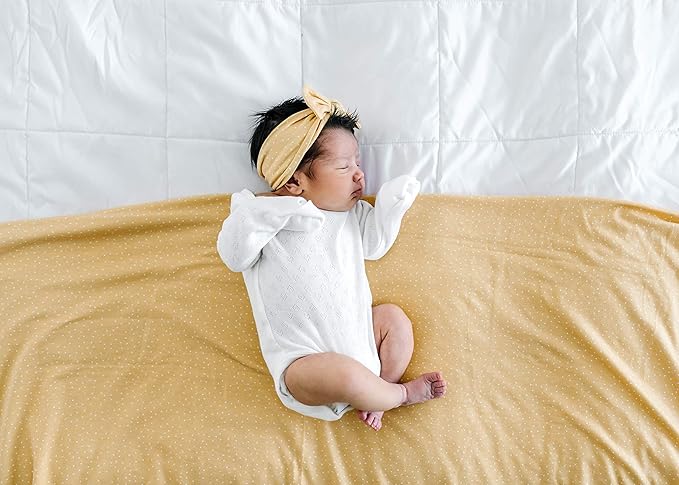 Copper Pearl Baby Swaddle Blanket - Premium Knit Baby Blanket, Large Soft Stretchy Receiving Blankets for Baby Boy and Girl, Swaddles for Newborn, Infant, and Toddler (Marigold)