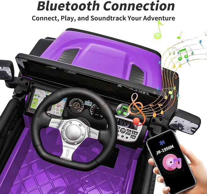 24V Kids Ride on Car, Kids Electric Vehicles Car Ride on Toy Truck for Toddlers 3-5 w/Remote Control, 400W Motor - Purple