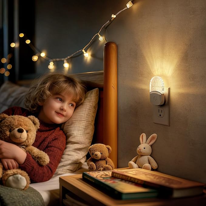 DORESshop Night Lights Plug Into Wall [2 Pack] 3CCT LED Night Light with Dusk to Dawn Sensor, Plug in Nightlight for Kids, Bathroom, Bedroom, Nursery Room (Amber-3000K-5000K)