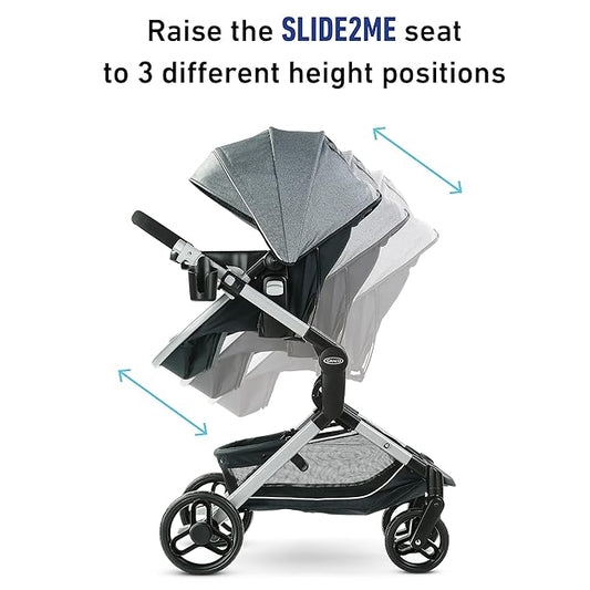 Graco Modes Nest Baby Stroller, 3 Modes: Adjustable Slide2Me Infant Car Seat Carrier, Infant Pramette, to Toddler Stroller, Nico