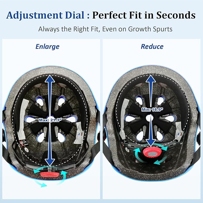 KAMUGO Kids Adjustable Helmet, Suitable for Toddler Kids Ages 2-14 Boys Girls, Multi-Sport Safety Cycling Skating Scooter Helmet