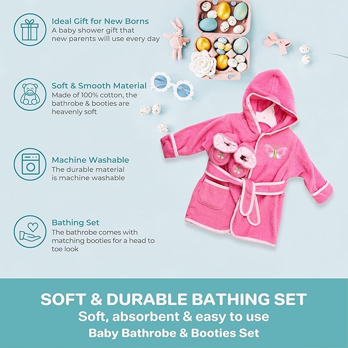 Spasilk baby-boys Bathrobe With Booties