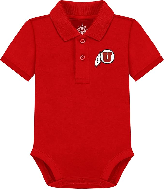 Creative Knitwear College Baby Polo Bodysuit Solid - Team Logo, Multiple Colors, for Boys & Girls (0-12 Months)