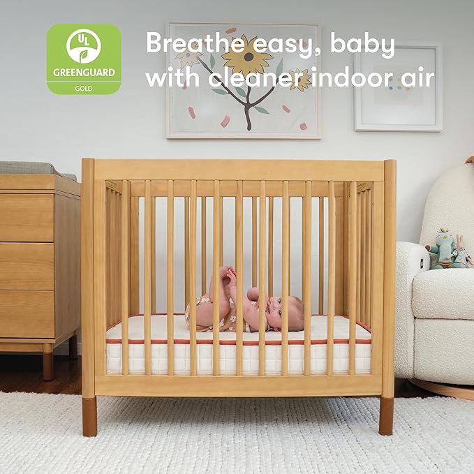 Babyletto Avocado Mini Crib Mattress - GOTS, Made Safe & GREENGUARD Gold Certified - Dual Sided Infant & Toddler Mattress, Flippable - ‎‎37.25 x 23.25 x 4.75 Inches for Standard Size Mini Baby Crib