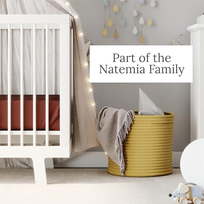 Natemia 100% Organic Cotton Crib Sheets for Boys and Girls - Made in Turkey, Silky Soft and Hypoallergenic, Baby Crib Sheets Neutral, Toddler Bed Sheet, 28' X 52', Baby Registry Search