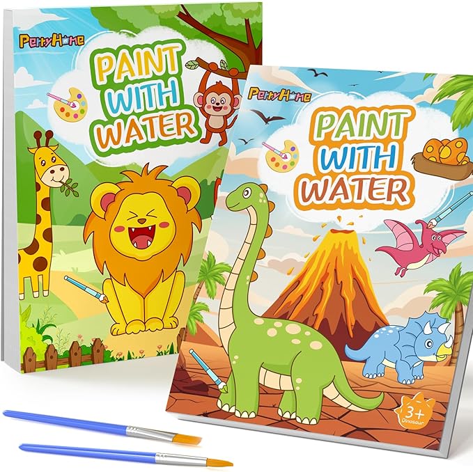 PERRYHOME Paint with Water Coloring Books for Kids,Mess Free Toddler Watercolor Painting Set,Animal Dinosaur Arts and Crafts Toys-Birthday Christmas Gifts for Toddlers Girls Ages 3 4 5 6 7 8