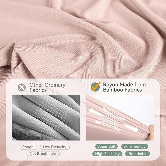 Rayon Made from Bamboo Newborn Swaddle Blanket Set with Matching Beanie, Super Soft Stretchy Baby Clothes Outfit for Girl Boy, Receiving Blankets Newborn Essentials, 35 x 35 Inch
