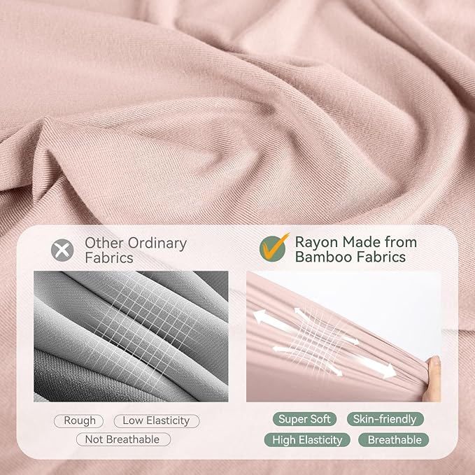 Rayon Made from Bamboo Newborn Swaddle Blanket Set with Matching Beanie, Super Soft Stretchy Baby Clothes Outfit for Girl Boy, Receiving Blankets Newborn Essentials, 47 x 47 Inch