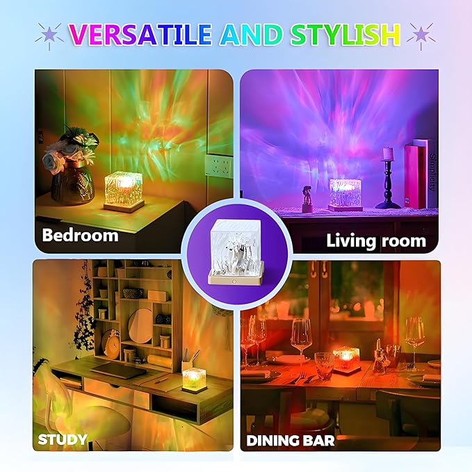 Northern Lights Projector, 16 Colors Rechargeable Aurora Light Projector & Mood Lighting Galaxy Lamp, App Remote Night Light for Bedroom, Gift for Teenage Girls Room Decor(Battery)