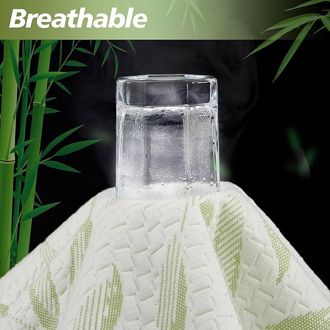 Full Size Mattress Protector Waterproof Mattress Pad Washable Bamboo Rayon Mattress Cover Breathable Noiseless Bed Protector 5" - 21'' Elastic Fitted Deep Pocket