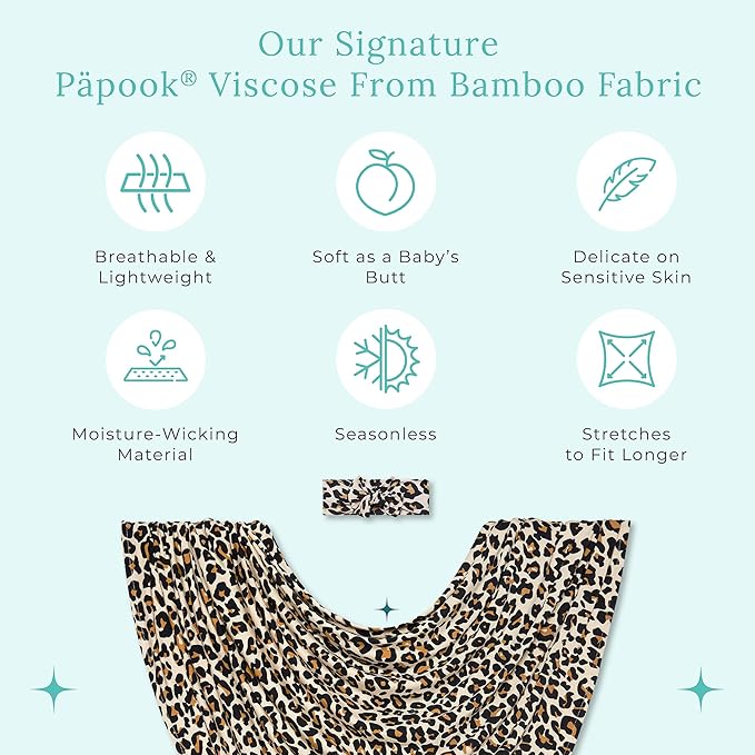 Posh Peanut Swaddle Blanket & Headband Set – Viscose from Bamboo Stretchy Baby Swaddle for Newborn Girls, Receiving Blanket or Nursing Cover