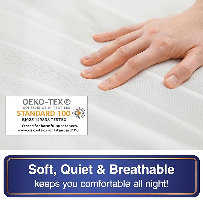 All-in-One Mattress Protector, Zippered Encasement, Water & Stain Resistant, Triple Seal Protection, California King, White