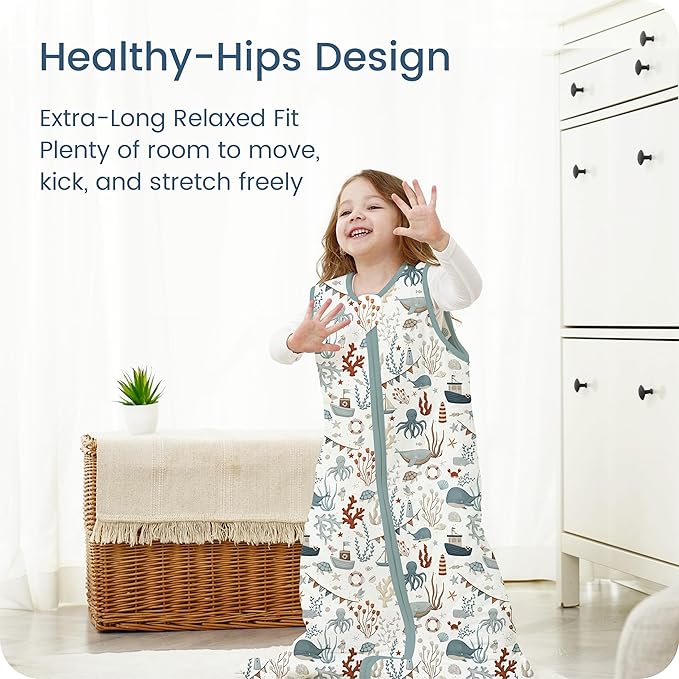 Toddler Sleep Sack 2t-3t-4t, 1.0 TOG Sleep Sack with Sleeveless, Cozy Premium Baby Wearable Blanket with 2-way Safe Zipper All Season Sleeping Bags, 1-pack