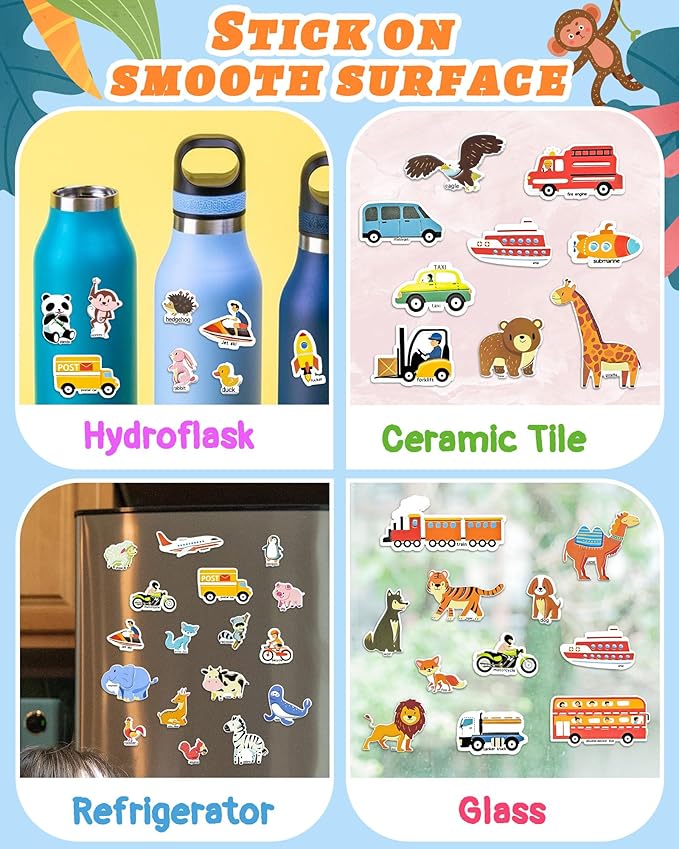 Benresive Reusable Sticker Books for Toddlers, 3 Sets Travel Stickers for Kids, Toddler Sticker Book, Crafts Activities for Toddlers, 3 and Up Birthday Gifts Travel Toys