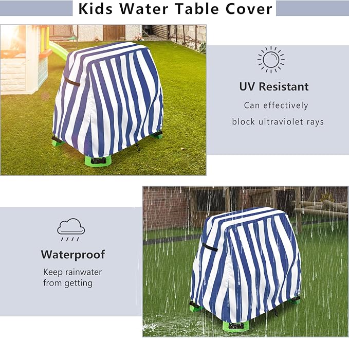 Kids Water Table Cover Fit Rain Showers Splash Pond Water Table,Waterproof Dust Proof Anti-UV Outdoor Toys Cover-Cover only