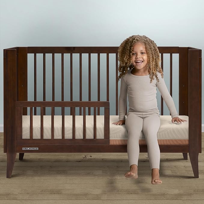 Delta Children Summer Breeze Mattress - Breathable Baby Crib & Toddler Mattress with Cloud Core - Machine Washable Cover - GREENGUARD Gold – Waterproof - Sustainably Sourced Core, Apricot/White