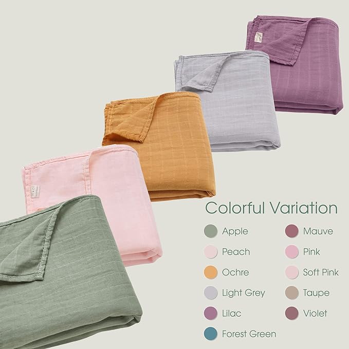 Ali+Oli Muslin Swaddle Blanket for Baby (Whales) Large 47" x 47" Soft Rayon Made from Bamboo & Organic Cotton, Machine Washable Receiving Blanket Wrap for Newborn to Toddler