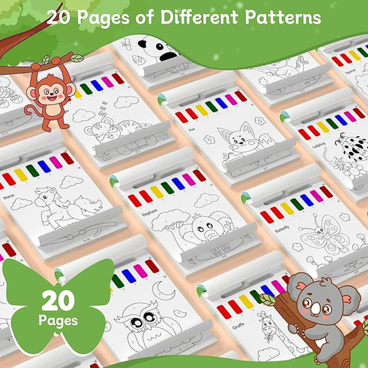 PERRYHOME Paint with Water Coloring Books for Kids,Mess Free Toddler Watercolor Painting Set,Animal Arts and Crafts Toys-Birthday Christmas Gifts for Toddlers Girls Ages 3 4 5 6 7 8