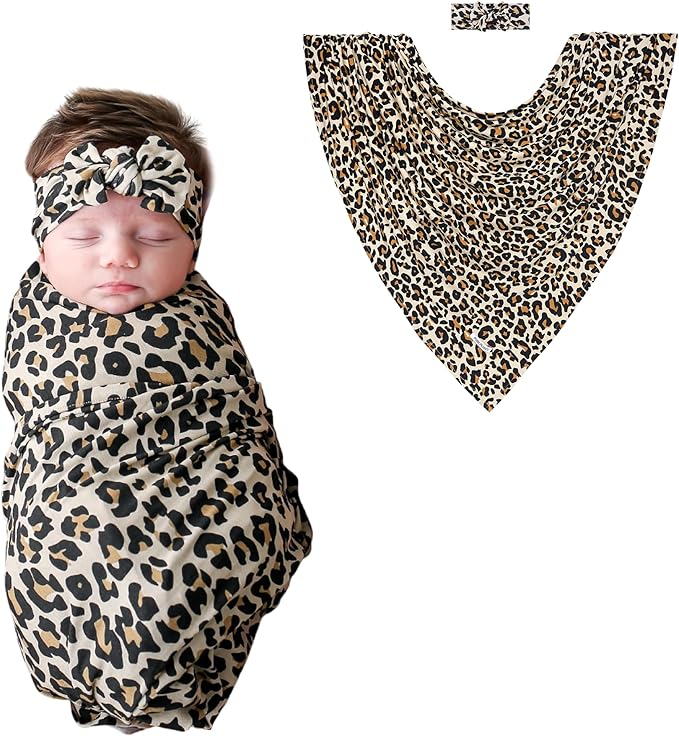 Posh Peanut Swaddle Blanket & Headband Set – Viscose from Bamboo Stretchy Baby Swaddle for Newborn Girls, Receiving Blanket or Nursing Cover