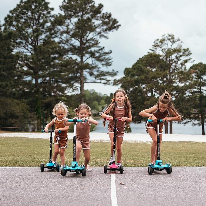 6KU Scooter for Kids Ages 3-10 with Flash Wheels, Kids Scooter 4 Adjustable Height, Toddler Scooter Extra-Wide PU LED Wheels, 3 Wheel Scooter for Kids for Girls & Boys Learn to Steer…
