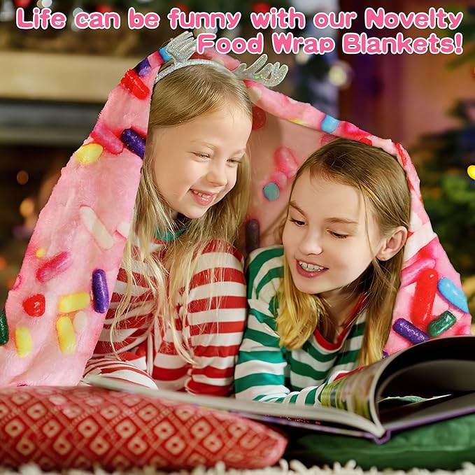SeaRoomy Donuts Novelty Funny Flannel Round Blanket - Funny Gifts for Teens Boys and Girls