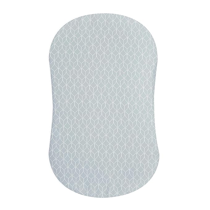 HALO BassiNest Fitted Sheet – 100% Cotton, Soft and Breathable Bassinet Sheet for Babies, 30” x 16” Pre-Shrunk Sheet, Morning Mist