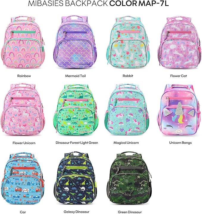 mibasies Toddler Backpack for Boys 2-4: Cute Kids Backpacks Boys - Preschool Kindergarten Backpack - Galaxy Dinosaur