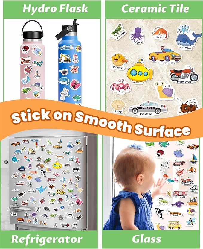 Walenced Reusable Sticker Book for Toddlers, Stickers for Kids, Toddler Sticker Book, Toddler Craft Activities, Toddler Travel Toys Ages 3 and Up Boy Girl Birthday Gifts