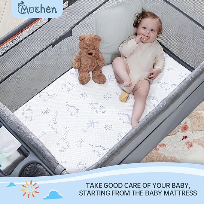 Mochen Pack and Play Mattress 38x26 Breathable Soft Memory Foam for Baby Toddler with Removable Washable Cover Fits Play Pen Playard Pack n Play Mattress