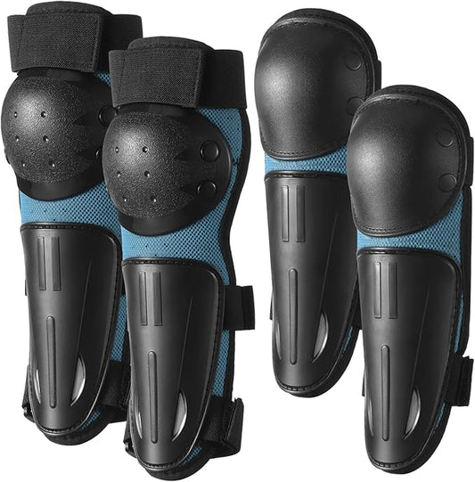 yeesport Youth Knee Elbow Pads, Knee Pads and Elbow Pads for Kids Dirt Bike Gear with Anti-Impact Hard Shell, Breathable Mesh, Adjustable Little for Motorcycle Biking Skating Scooter Sports