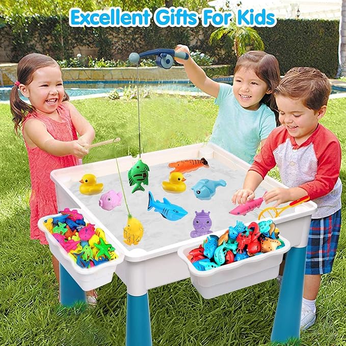 OCATO Kids Activity Table Toddlers Kids Table and Chair Set with 152Pcs Large Marble Run Building Blocks All in One Kid Play Water Tables Sand Tables, STEM Toys for Boys Girls 3 4 5 6 Year Old