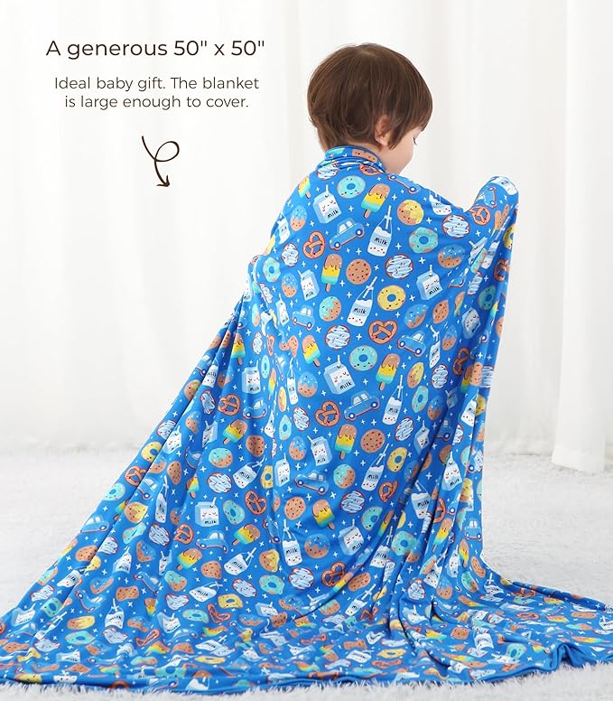 Premium Baby Blankets, Soft Viscose from Bamboo Blanket for Boys and Girls, Nursery Crib Bedding Quilt for Newborn and Toddler, Cooling for Hot Sleepers, 50'' x 50'' Cookies