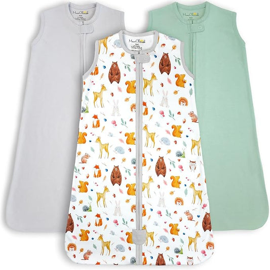 Mama Cheetah Baby Sleep Sack 0.5 TOG, Organic Cotton Baby Wearable Blanket with Two-Way Zipper, Swaddle Transition Baby Sleeping Bag for Newborn Infant Toddler Boy Girl, 0-6 Months