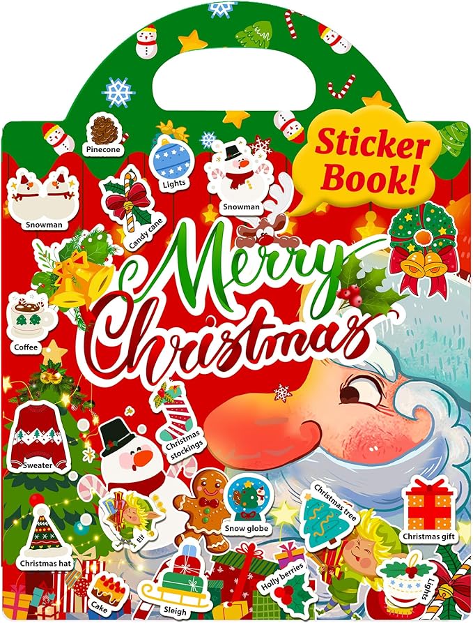 Benresive Reusable Sticker Books for Kids, Sticker Books for Toddlers, Toddler Travel Toys Activities Crafts Ages 3 and Up Birthday Gifts - Christmas