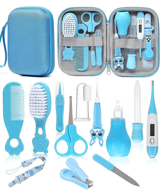 Baby Healthcare and Grooming Kit, Safety Newborn Nursery Baby Care Kit, with Hair Brush Comb, Nail Clipper, Thermometer, Pacifier Clip, Baby Registry Search, Baby Girl Boy Newborn Essentials