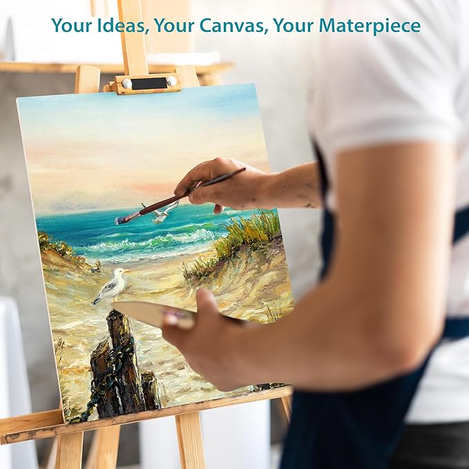 KEFF Canvas Boards for Painting - 9x12 24-Pack Bulk Canvas Panels Value Pack - 100% Cotton Triple Primed Canvases for Painting Supplies, Acrylic, Oil, Watercolor & Tempera