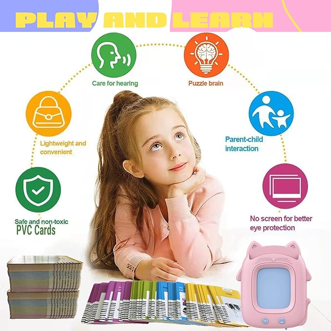 Pocket Speech Talking Flash Cards with 274 100% Durable FlashCards, learning & education toys, autistic kids must haves, See and Say, preschool toys & Gifts for Grandkids, flash cards for toddlers 1-3