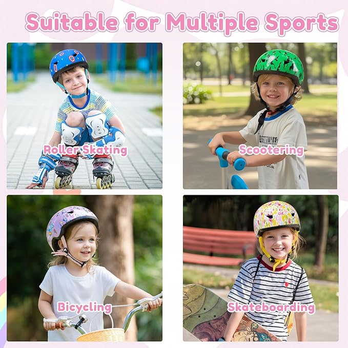 Toddler Bike Helmet with Gloves and Backpack Set, 3 Sizes for Baby Infant to Kids Ages 1-3 3-5 5-8+, Adjustable Boys Girls Bike Helmet for Bicycle/Scooter/Skateboard/Roller Skate