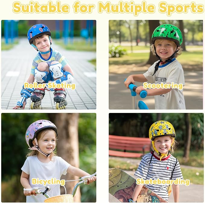 Toddler Bike Helmet with Gloves and Backpack Set, 3 Sizes for Baby Infant to Kids Ages 1-3 3-5 5-8+, Adjustable Boys Girls Bike Helmet for Bicycle/Scooter/Skateboard/Roller Skate