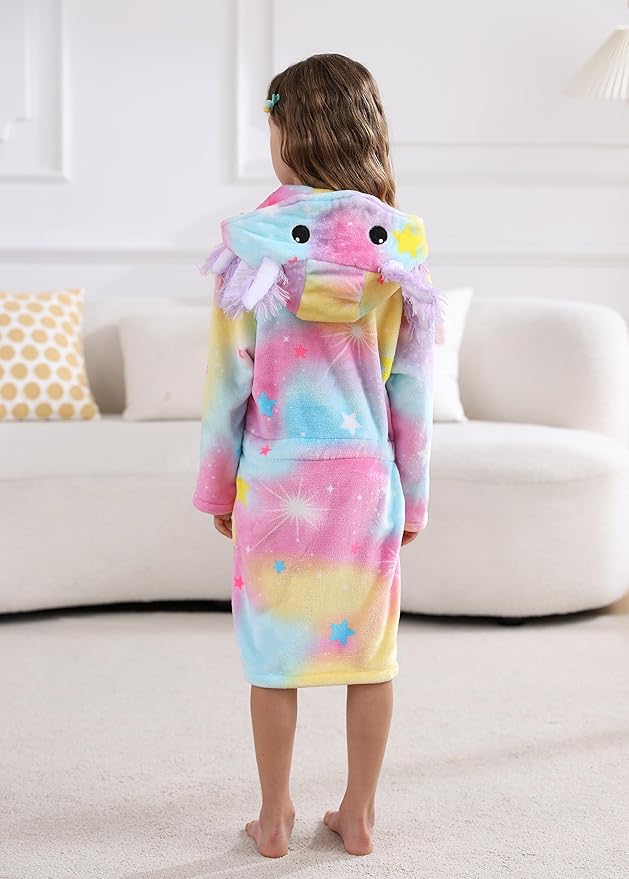 CuteOn Bathrobe for Women Soft Fleece Hooded Plush Loungewear