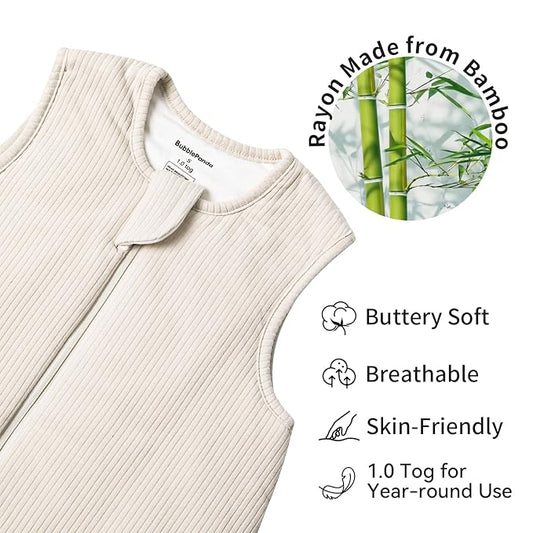Rayon Made from Bamboo Toddler Sleep Sack with Feet 3t-4t 1.0 Tog Breathable Sleep Sack 36-48 Months Ultra Soft Baby Wearable Blanket with Legs Unisex Sleeping Bag with 2-Way Zipper