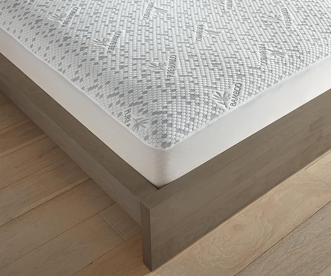 California King Mattress Protector by PURE BAMBOO, Waterproof, Charcoal Fiber- Viscose Derived from Bamboo Charcoal Fiber, Mattress Cover Protects Against Moisture, Spills, Stains (California King)