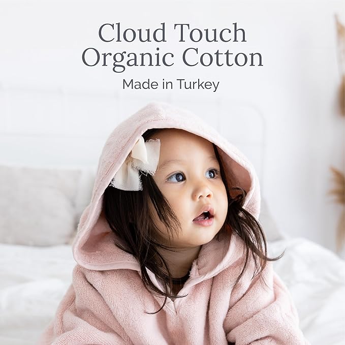 Natemia Hooded Towel Poncho – 100% Organic Cotton - Kids & Toddler Beach Towel with Hood - Oeko-Tex and GOTS Certified - Gentle on Sensitive Skin - Cozy Swim & Bath Towel for Boys, Girls
