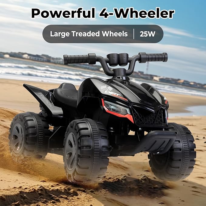 TOBBI Ride On Toy for Toddler, Kids Quad 4 Wheeler with Cool Spraying System, Power-Wheel ATV Driving Play Car Electric Ride Vehicles with Music Player for Toddlers Kids Children Aged 1-3