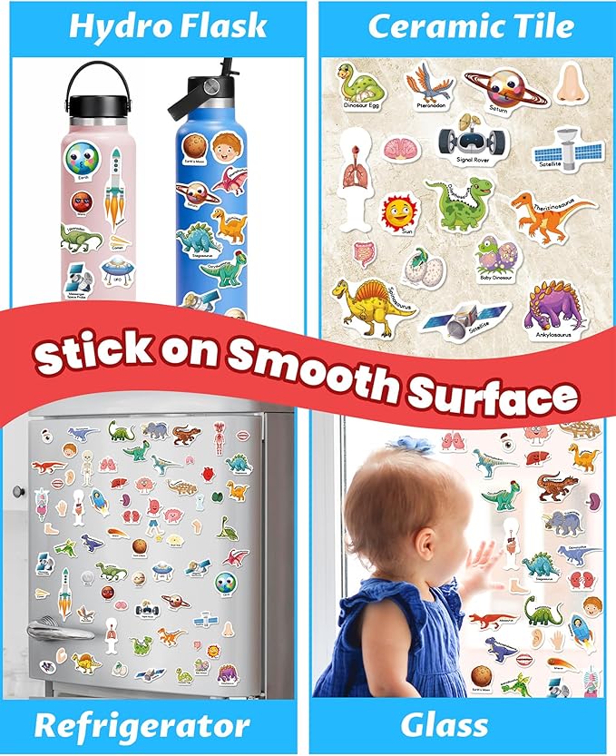 Walenced Reusable Sticker Book for Toddlers, Stickers for Kids, Toddler Sticker Book, Toddler Craft Activities, Toddler Travel Toys Ages 3 and Up Boy Girl Birthday Gifts