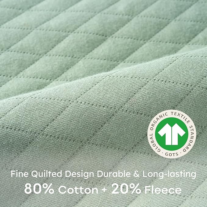 Yoofoss Baby Sleep Sack 12-18 Months 1.0 Tog Long Sleeve Sleep Sack Organic Cotton Wearable Blanket for Toddlers 2-Way Zipper Quilted Sleeping Sacks(Large)