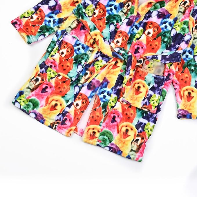 CHILDRENSTAR Girls Robe Kids Cat Bathrobes Plush Soft Fleece Pajamas Sleepwear