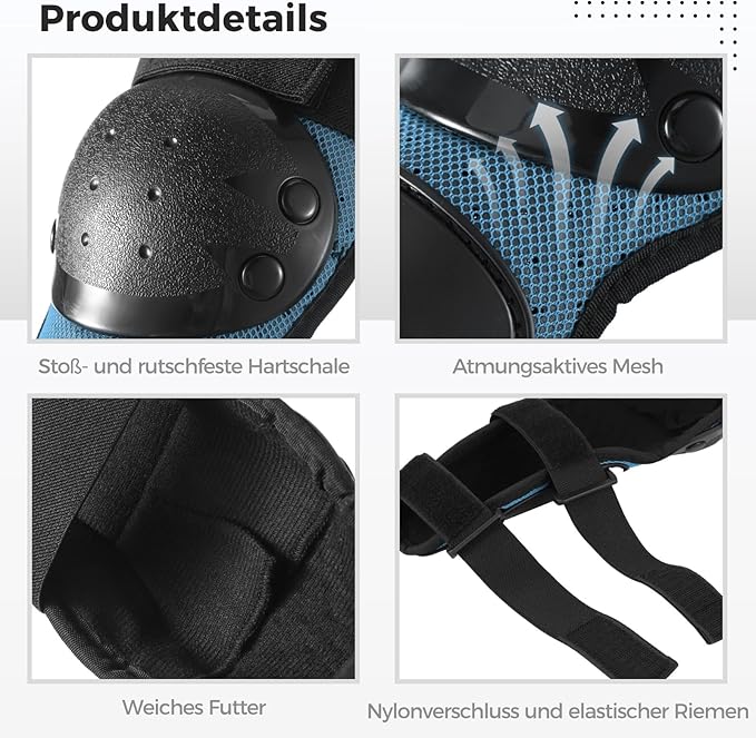 yeesport Youth Knee Elbow Pads, Knee Pads and Elbow Pads for Kids Dirt Bike Gear with Anti-Impact Hard Shell, Breathable Mesh, Adjustable Little for Motorcycle Biking Skating Scooter Sports